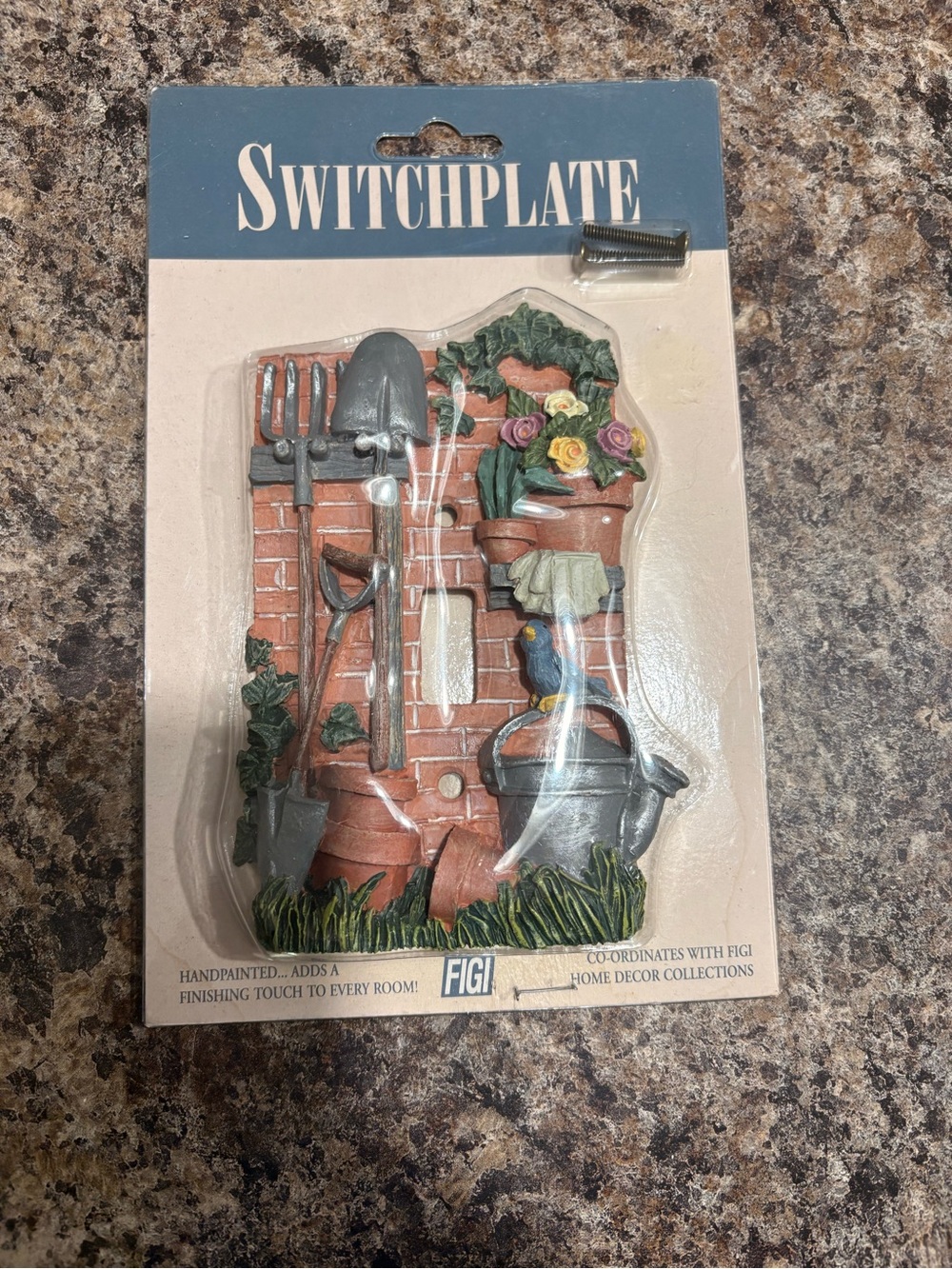 Switchplate Handpainted Garden Tool Switchplate - Multicolor